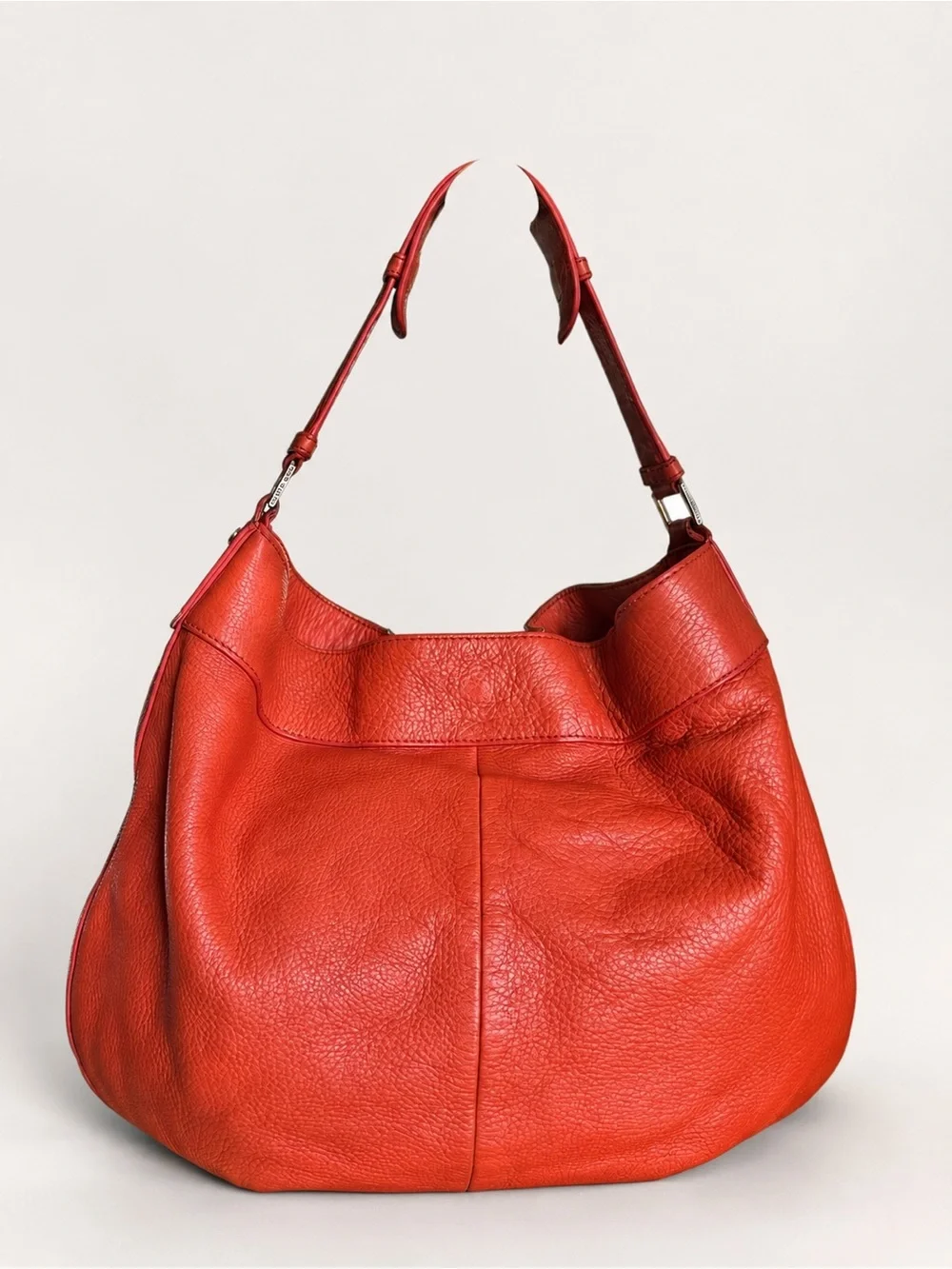 Tory Burch Taylor Large Coral Pebbled Leather Hobo Shoulder Bag